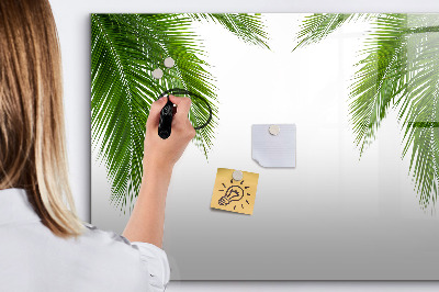 Beschrijfbaar magneetbord van glas met design Palmbladeren natuur