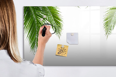 Beschrijfbaar magneetbord van glas met design Palmbladeren natuur