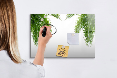 Beschrijfbaar magneetbord van glas met design Palmbladeren natuur
