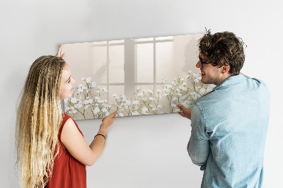 Magnetisch planbord voor de muur van bedrukt glas Bloeiende bloemen