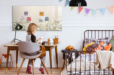 Magnetisch planbord voor de muur van bedrukt glas Bloeiende bloemen