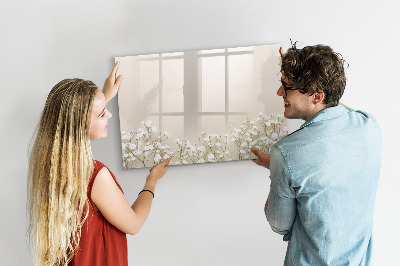 Magnetisch planbord voor de muur van bedrukt glas Bloeiende bloemen