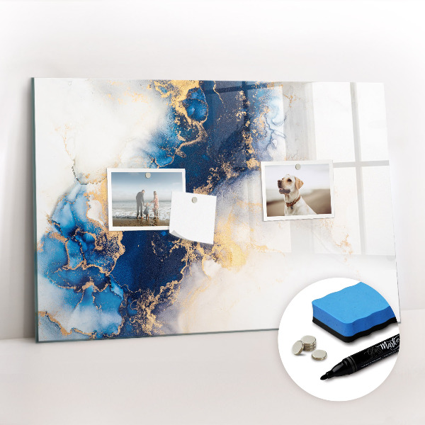 Uitwisbaar glazen planbord met magnetische functie Marmerpatroon