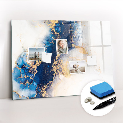 Uitwisbaar glazen planbord met magnetische functie Marmerpatroon