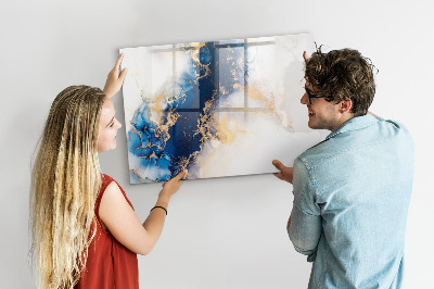 Uitwisbaar glazen planbord met magnetische functie Marmerpatroon