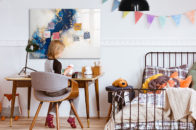 Uitwisbaar glazen planbord met magnetische functie Marmerpatroon