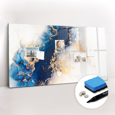 Uitwisbaar glazen planbord met magnetische functie Marmerpatroon