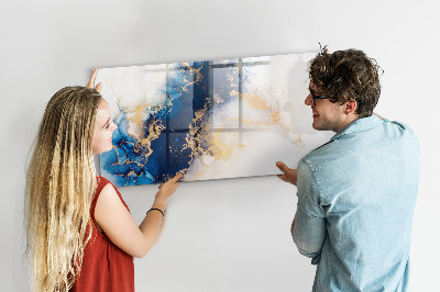 Uitwisbaar glazen planbord met magnetische functie Marmerpatroon