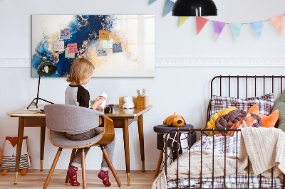 Uitwisbaar glazen planbord met magnetische functie Marmerpatroon