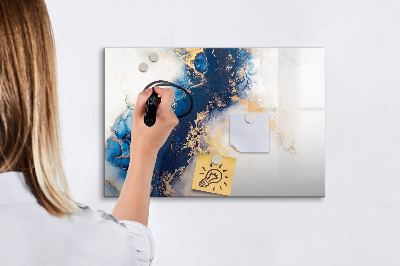 Uitwisbaar glazen planbord met magnetische functie Marmerpatroon