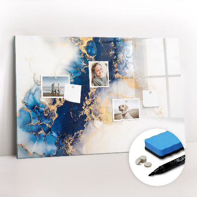 Uitwisbaar glazen planbord met magnetische functie Marmerpatroon