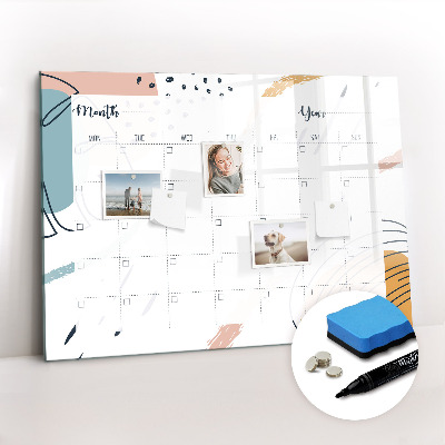 Uitwisbaar glazen planbord met magnetische functie Bedrijfsorganisator