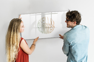 Beschrijfbaar magneetbord van glas met design Hallo zomer