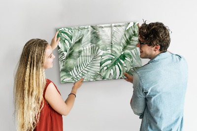 Magnetisch planbord voor de muur van bedrukt glas Plantenbladeren