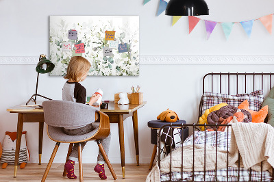 Uitwisbaar glazen planbord met magnetische functie Plantenbladeren