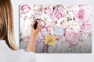 Magnetisch planbord voor de muur van bedrukt glas Decoratieve bloemen
