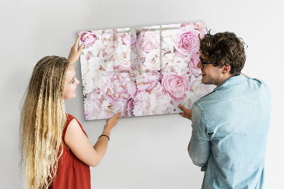 Magnetisch planbord voor de muur van bedrukt glas Decoratieve bloemen