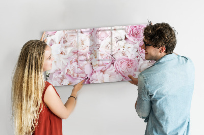 Magnetisch planbord voor de muur van bedrukt glas Decoratieve bloemen