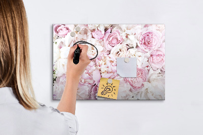 Magnetisch planbord voor de muur van bedrukt glas Decoratieve bloemen