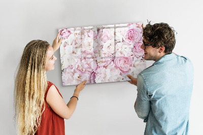 Magnetisch planbord voor de muur van bedrukt glas Decoratieve bloemen