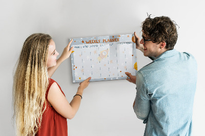 Uitwisbaar glazen planbord met magnetische functie Wekelijkse planner