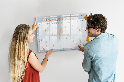 Uitwisbaar glazen planbord met magnetische functie Wekelijkse planner