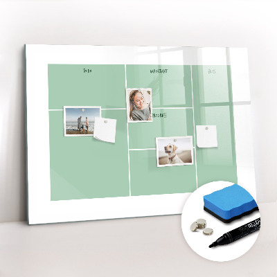 Beschrijfbaar magneetbord van glas met design Kantoororganizer