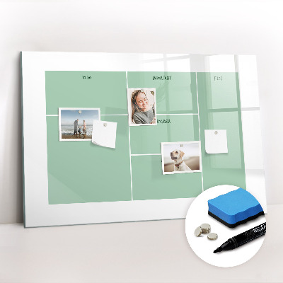 Beschrijfbaar magneetbord van glas met design Kantoororganizer