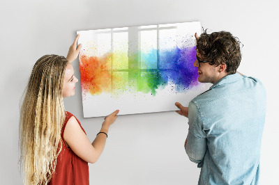 Magnetisch planbord voor de muur van bedrukt glas Abstracte regenboog