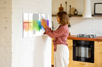 Magnetisch planbord voor de muur van bedrukt glas Abstracte regenboog