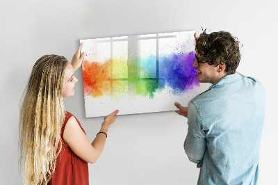 Magnetisch planbord voor de muur van bedrukt glas Abstracte regenboog