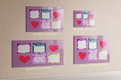 Uitwisbaar glazen planbord met magnetische functie Monsternotities