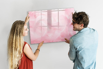 Uitwisbaar glazen planbord met magnetische functie Veren abstractie