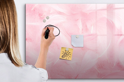 Uitwisbaar glazen planbord met magnetische functie Veren abstractie