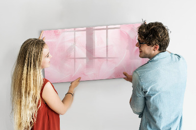 Uitwisbaar glazen planbord met magnetische functie Veren abstractie