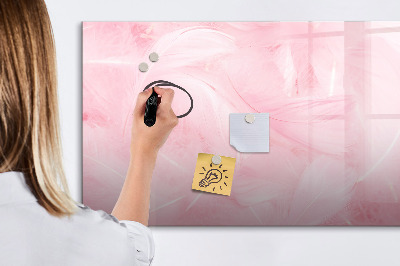Uitwisbaar glazen planbord met magnetische functie Veren abstractie