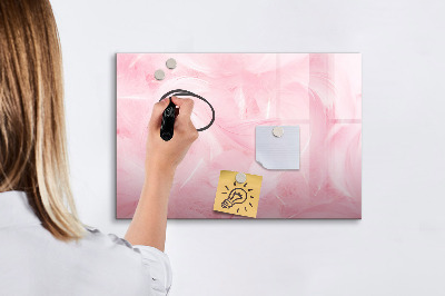 Uitwisbaar glazen planbord met magnetische functie Veren abstractie