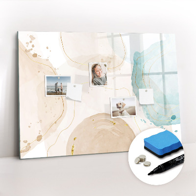 Beschrijfbaar magneetbord van glas met design Waterverfvlekken