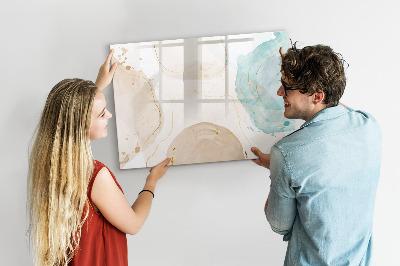 Beschrijfbaar magneetbord van glas met design Waterverfvlekken