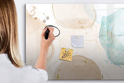 Beschrijfbaar magneetbord van glas met design Waterverfvlekken