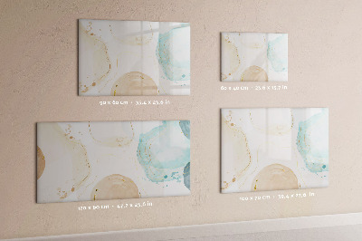 Beschrijfbaar magneetbord van glas met design Waterverfvlekken