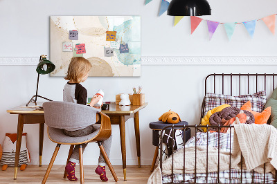 Beschrijfbaar magneetbord van glas met design Waterverfvlekken