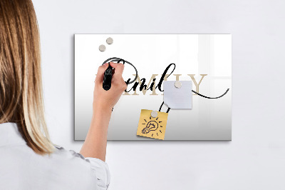 Magnetisch planbord voor de muur van bedrukt glas De inscriptiefamilie
