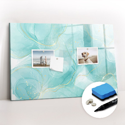 Beschrijfbaar magneetbord van glas met design Abstract marmer