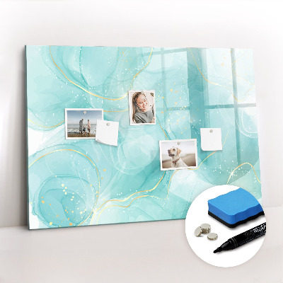 Beschrijfbaar magneetbord van glas met design Abstract marmer