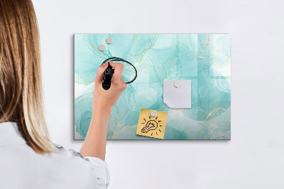 Beschrijfbaar magneetbord van glas met design Abstract marmer