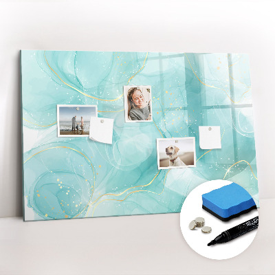 Beschrijfbaar magneetbord van glas met design Abstract marmer