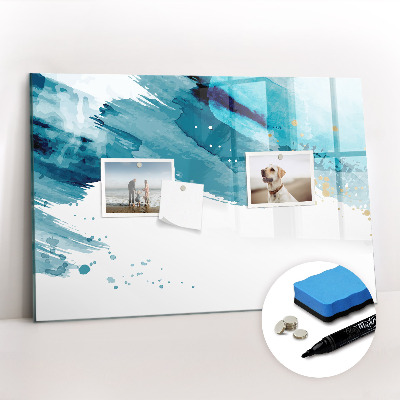 Magnetisch planbord voor de muur van bedrukt glas Penseelstreken