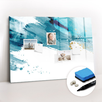 Magnetisch planbord voor de muur van bedrukt glas Penseelstreken