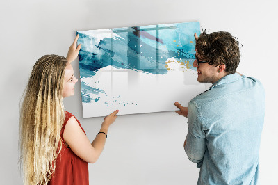 Magnetisch planbord voor de muur van bedrukt glas Penseelstreken